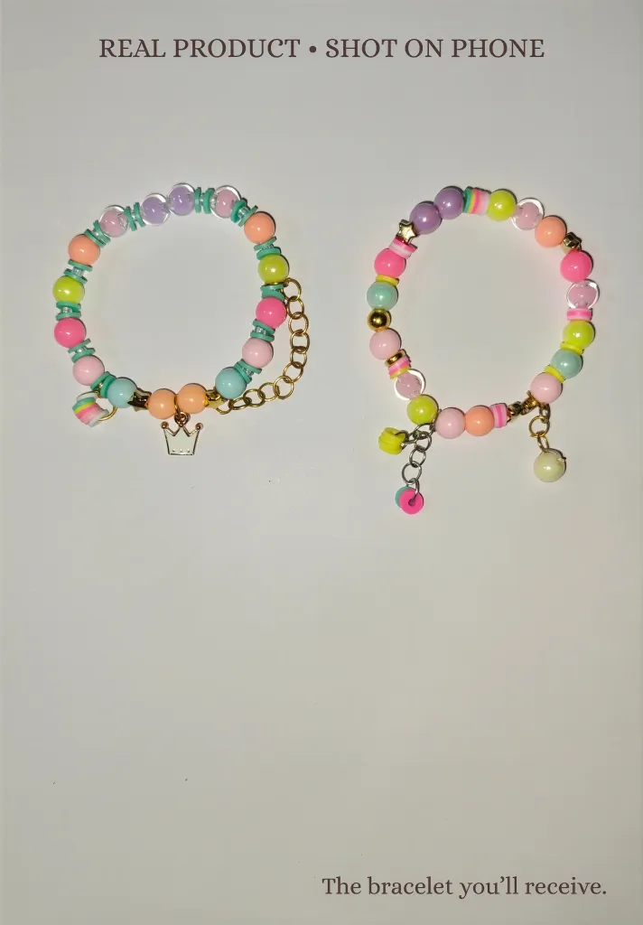 CANDY CLOUD DUO — 2 Handmade Beaded Bracelet Set