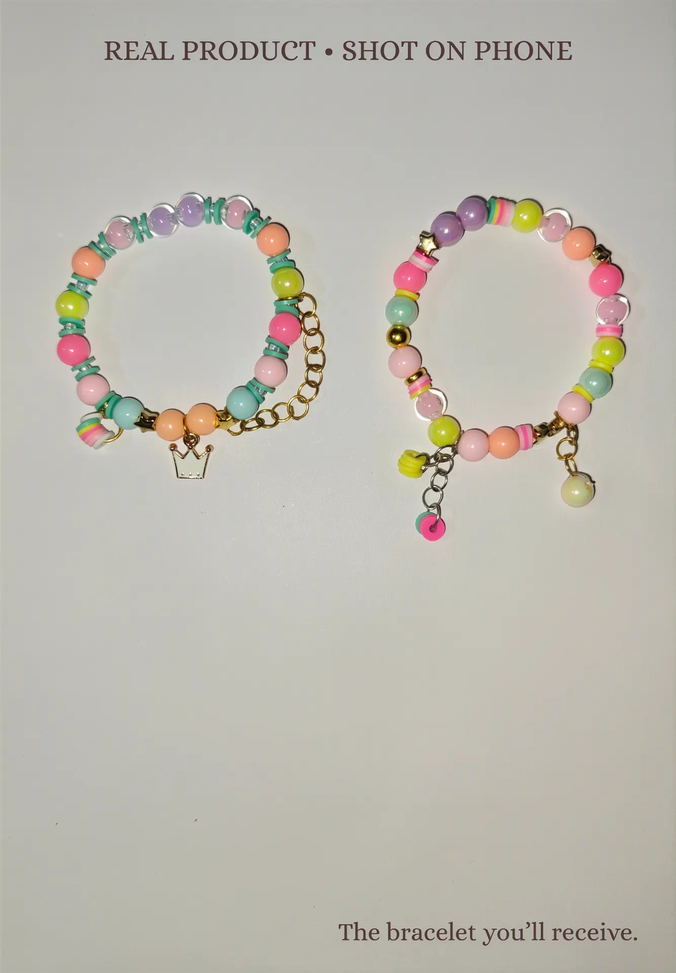 CANDY CLOUD DUO — 2 Handmade Beaded Bracelet Set