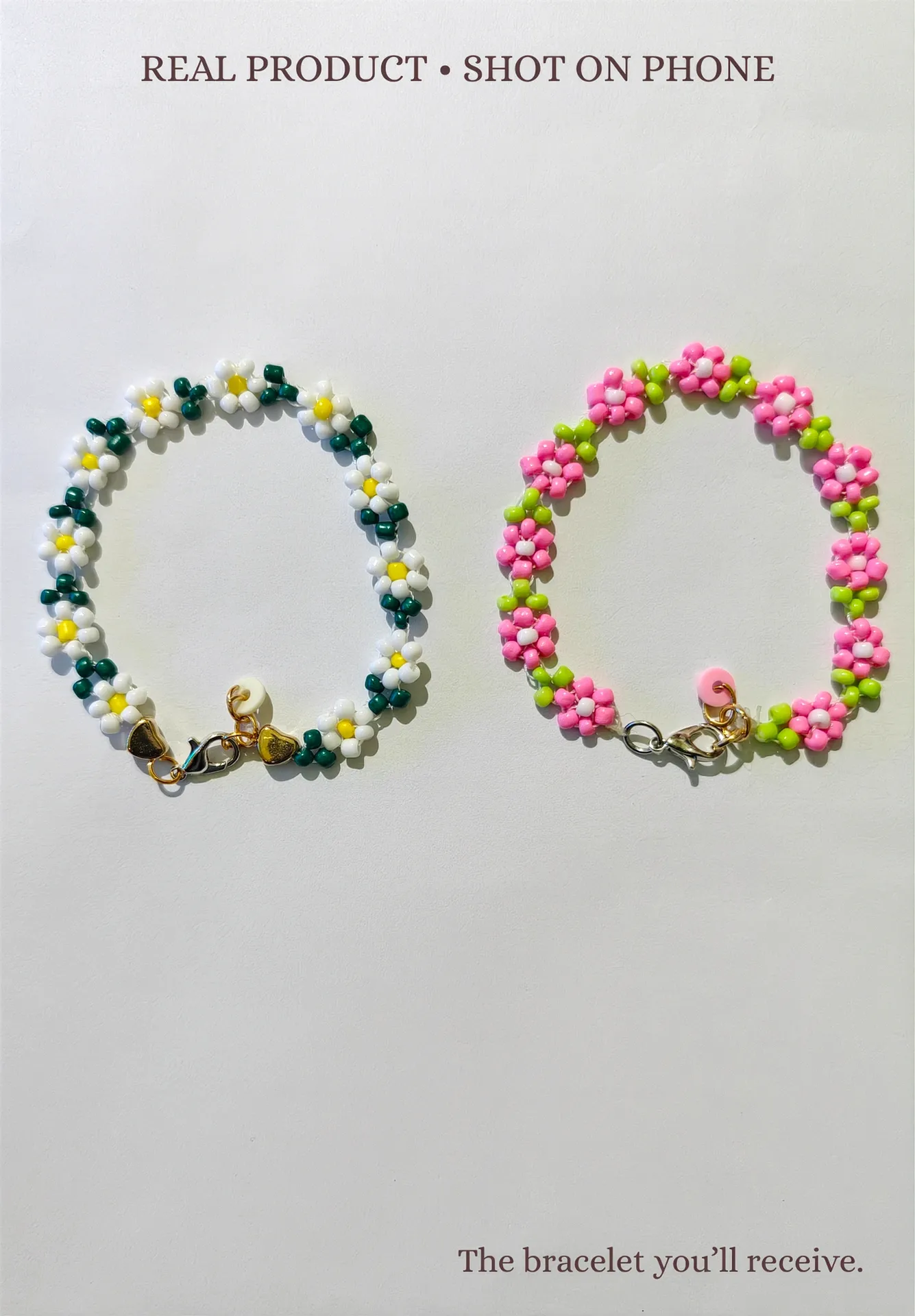 Meadow Bloom Duo – 2 Handmade Floral Bracelets