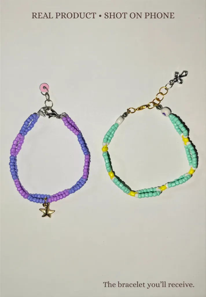 TWILIGHT & TIDE DUO — 2 Handmade Beaded Bracelet Set