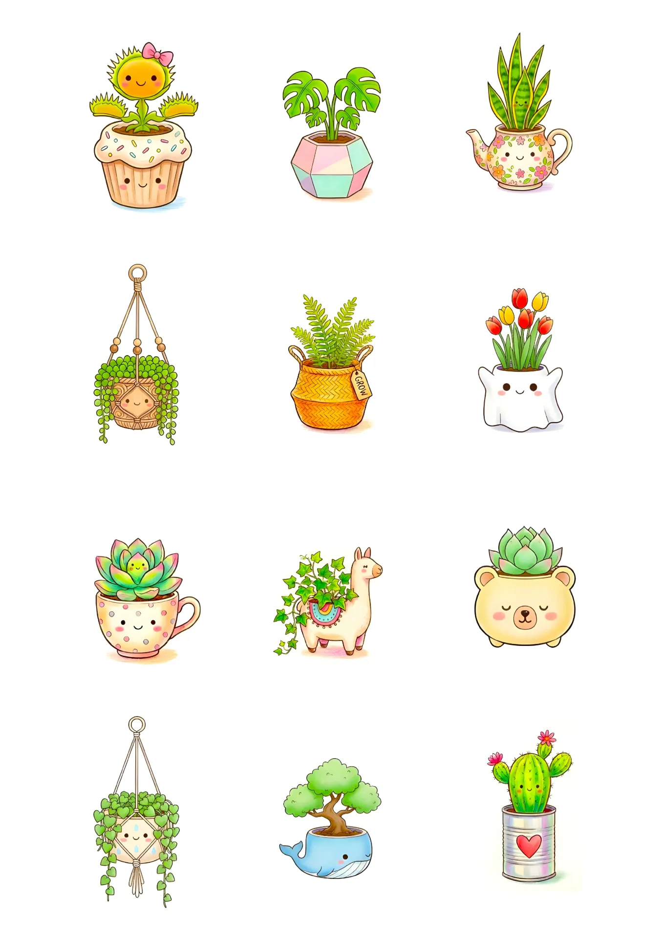 Plant Pals - 12PCS Aesthetic Nature Lover Sticker Set