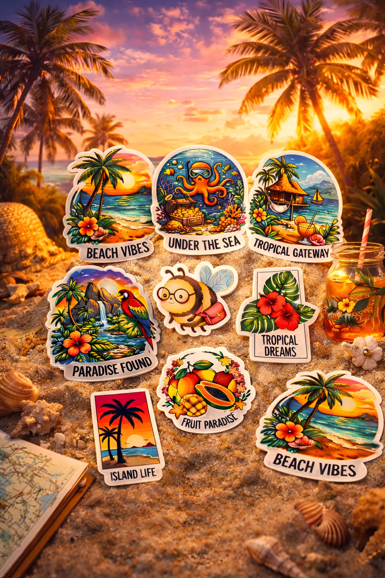 Aesthetic Sticker Pack - 8PCS (Ocean Breeze Edition)
