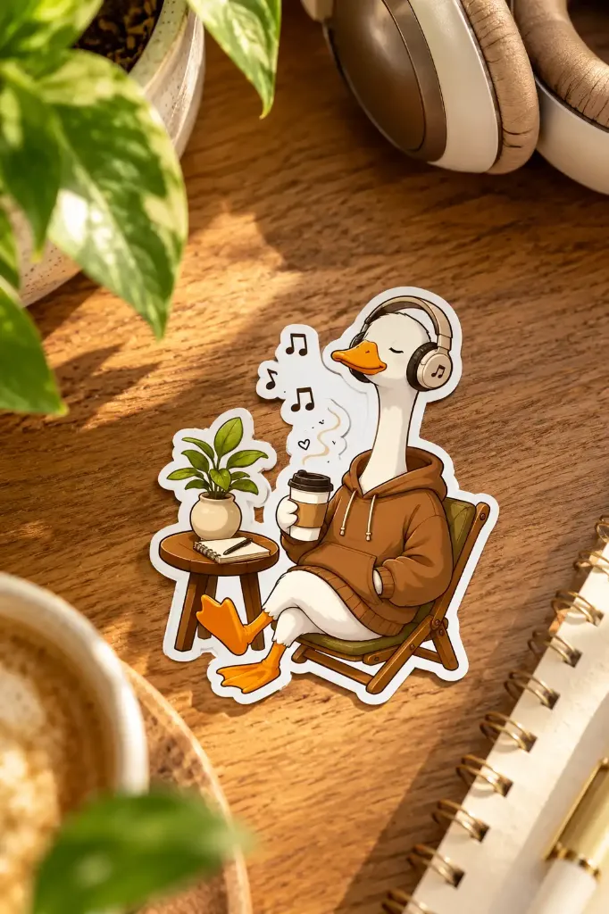 Chill Beats Duck -6.2 cm Premium Waterproof Sticker