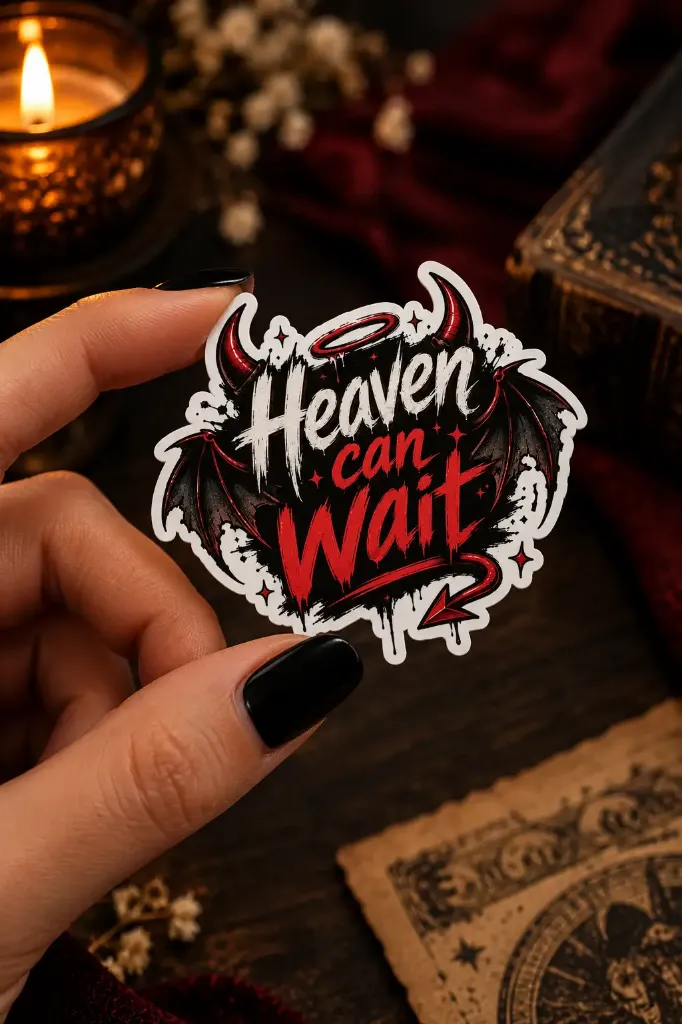 Heaven Can Wait -5.8 cm Premium Waterproof Sticker