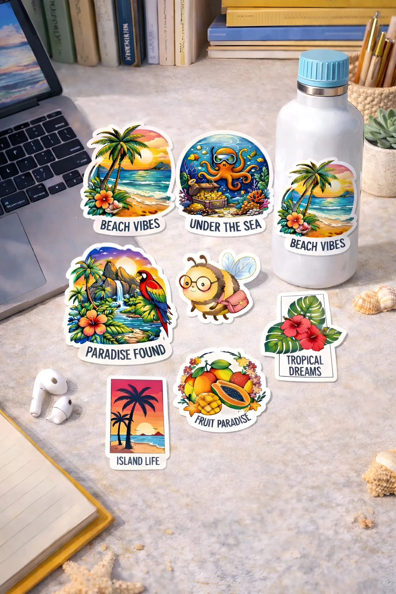 Aesthetic Sticker Pack - 8PCS (Ocean Breeze Edition)