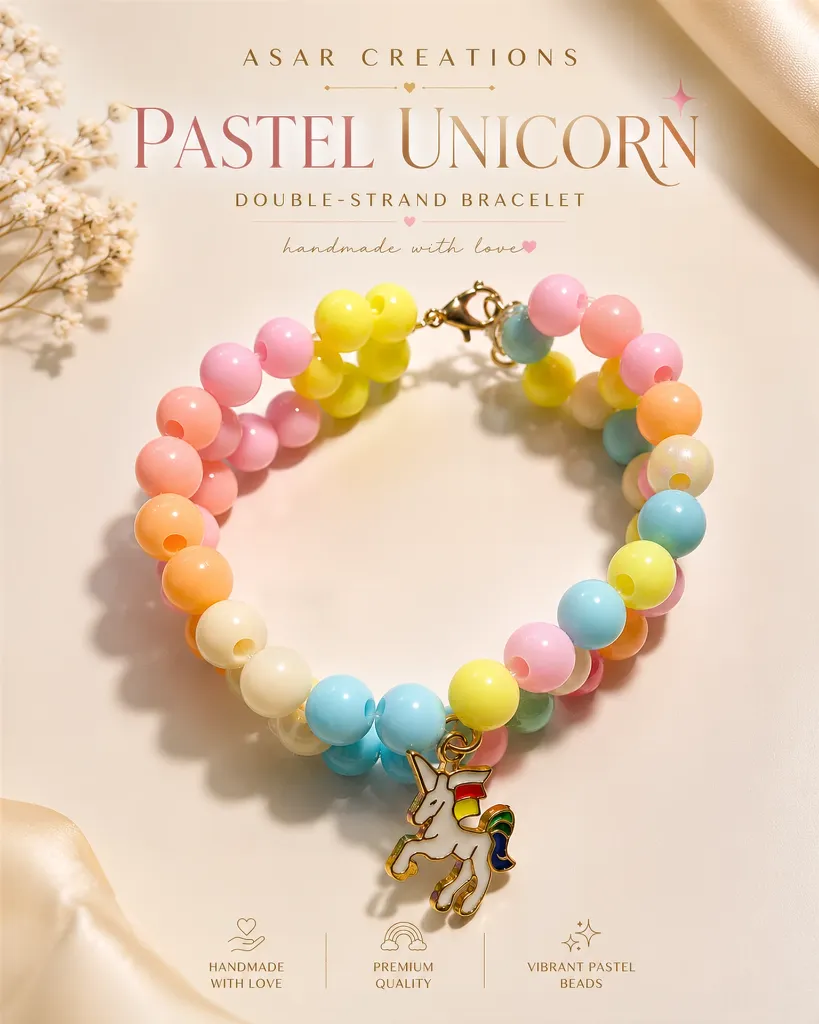 Pastel Unicorn — Double-Strand Handmade Bracelet
