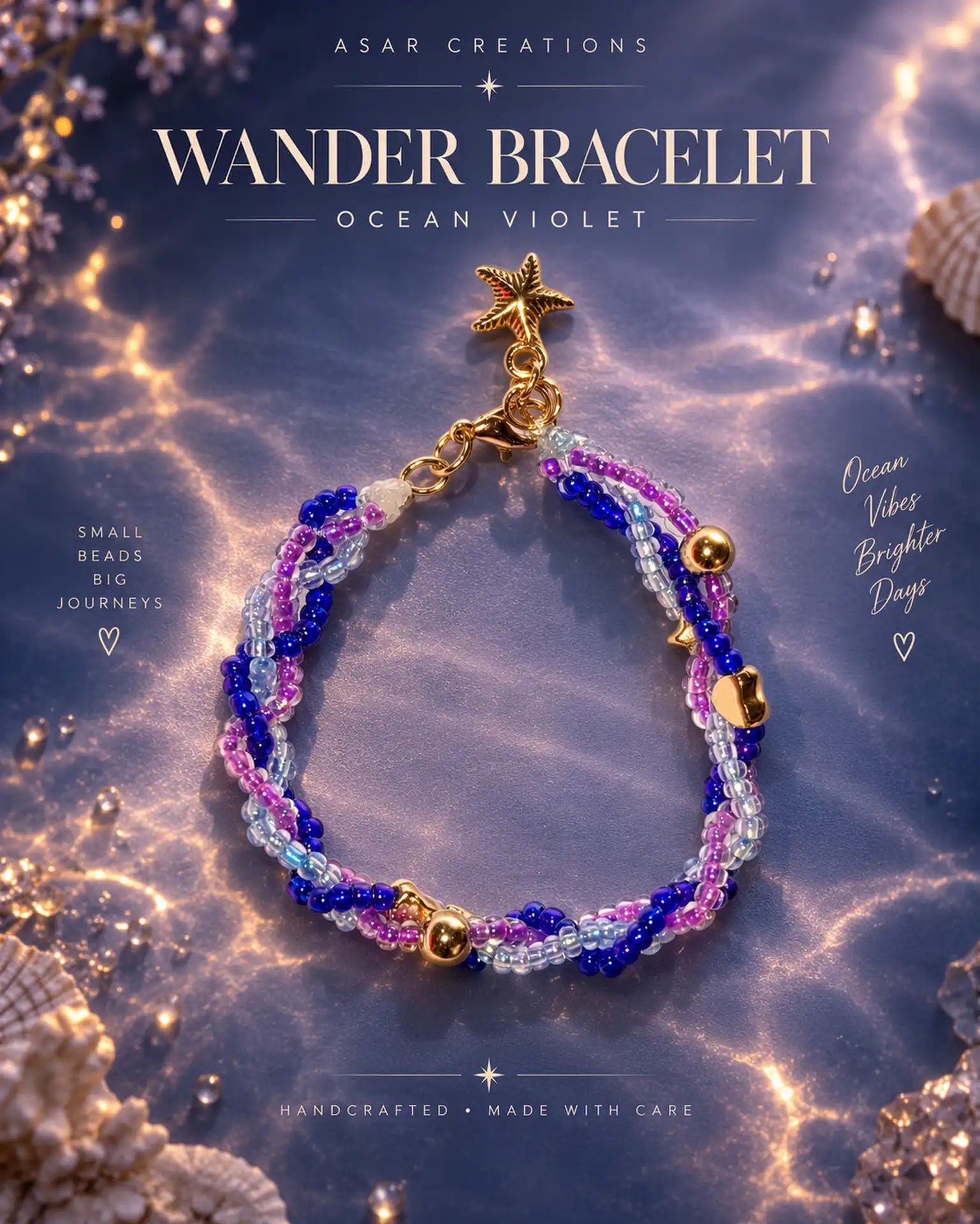 WANDER BRACELET – Handmade 3-Strand Beaded Bracelet