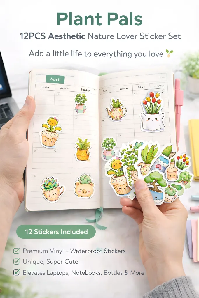 Plant Pals - 12PCS Aesthetic Nature Lover Sticker Set