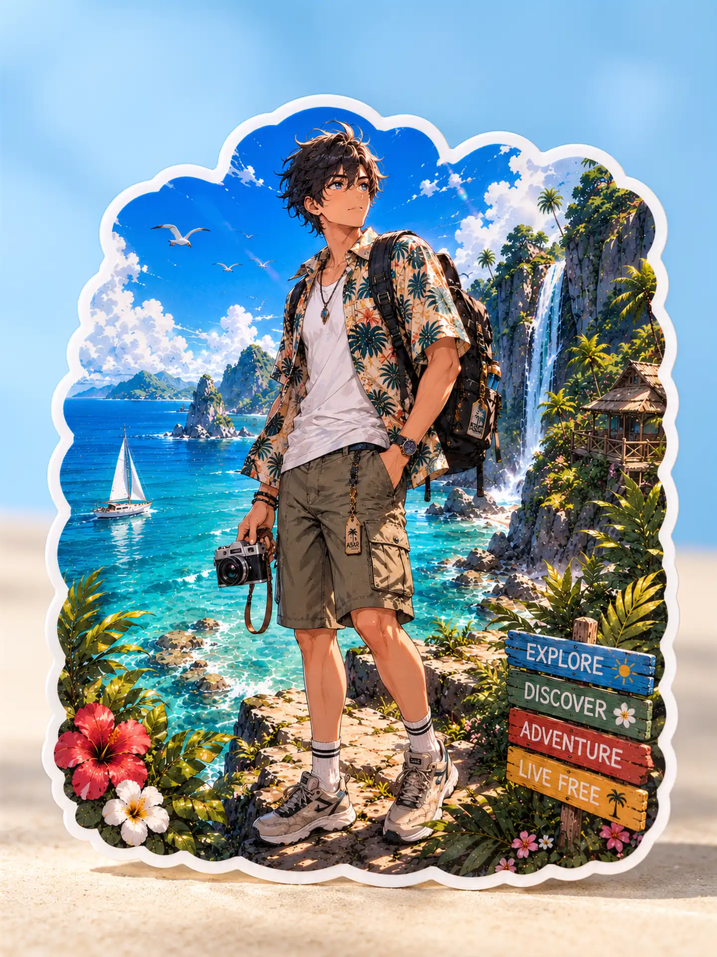 Island Explorer — 8+ cm Premium Waterproof Sticker