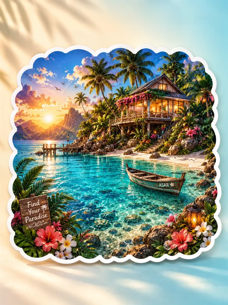 Find Your Paradise — 8+ cm Premium Waterproof Sticker