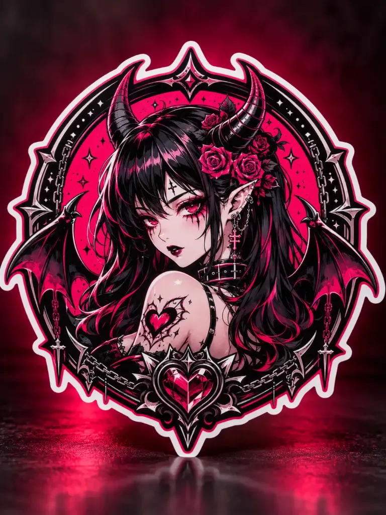 Crimson Demon — 6 Cm Premium Waterproof Sticker