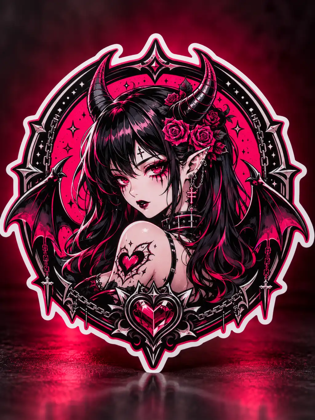 Crimson Demon — 6 Cm Premium Waterproof Sticker