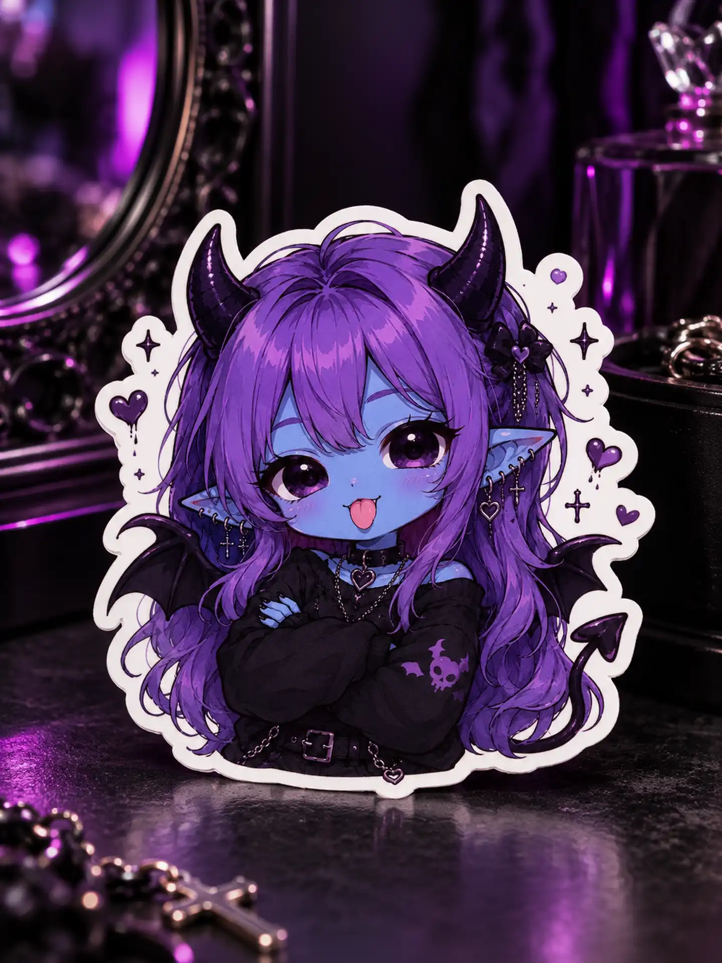 Purple Demon — 6.5 Cm Premium Waterproof Sticker
