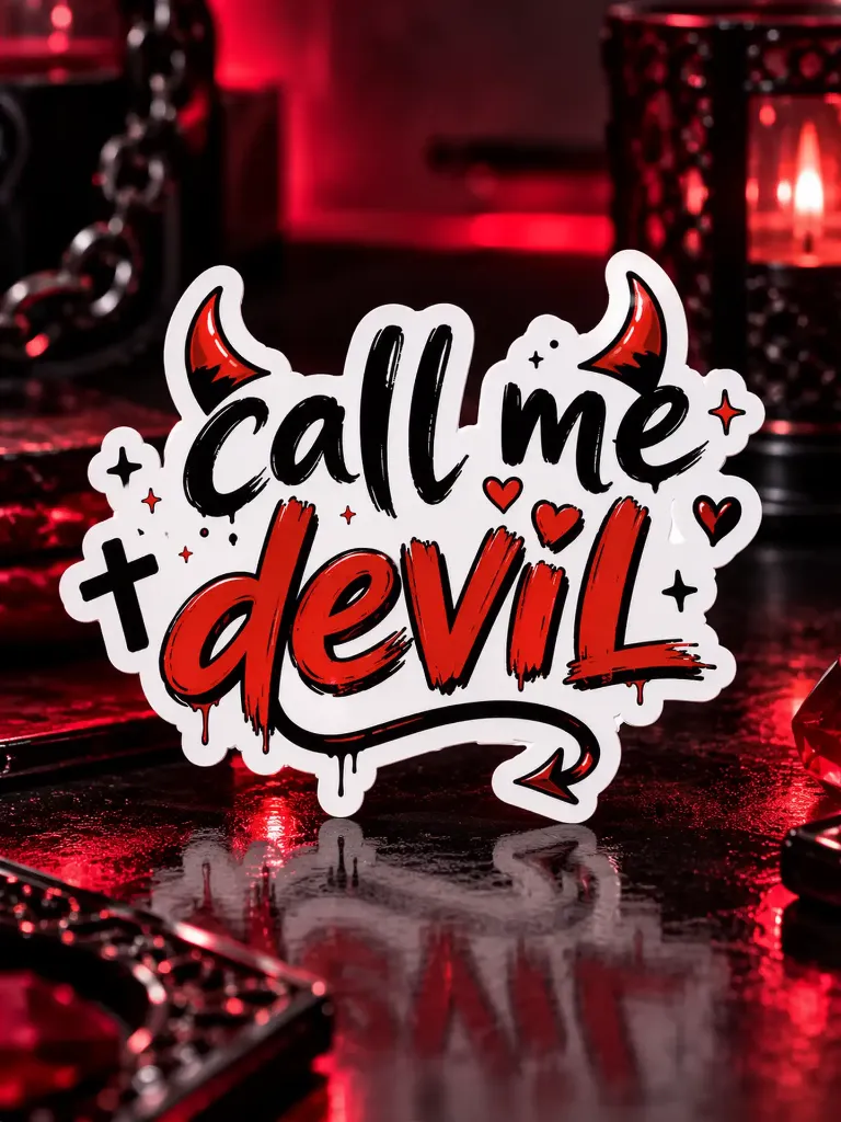 Call Me Devil — 7 Cm Premium Waterproof Sticker