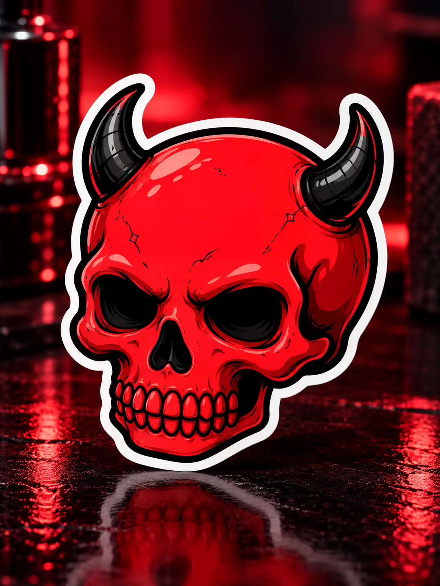 Devil Skull — 5.8 Cm Premium Waterproof Sticker