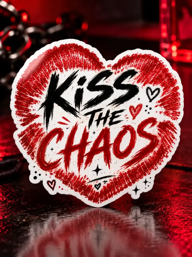 Kiss the Chaos — 6 Cm Premium Waterproof Sticker