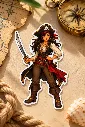 Pirate Girl -6.8 cm Premium Waterproof Sticker