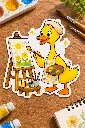 Little Artist Duck — 6.5 cm Premium Waterproof Sticker