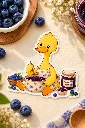 Blueberry Jam Duck -6 cm Premium Waterproof Sticker