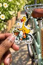 Cycling Duck -6.3 cm Premium Waterproof Sticker