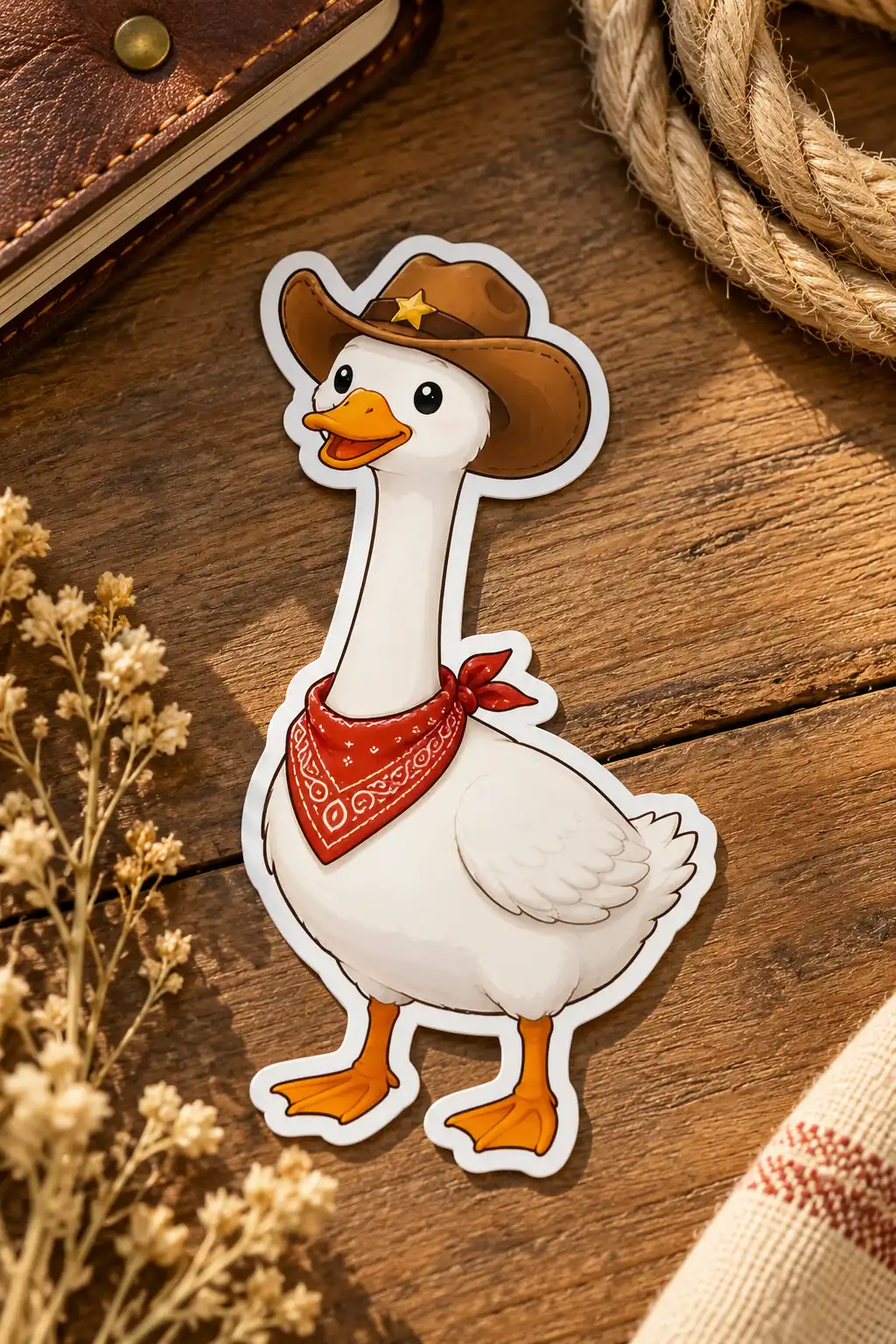 Cowboy Duck  -6.4 cm Premium Waterproof Sticker