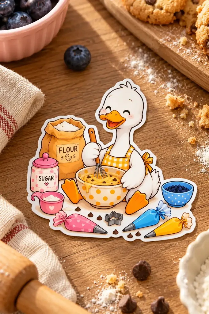 Baking Duck -6.4 cm Premium Waterproof Sticker