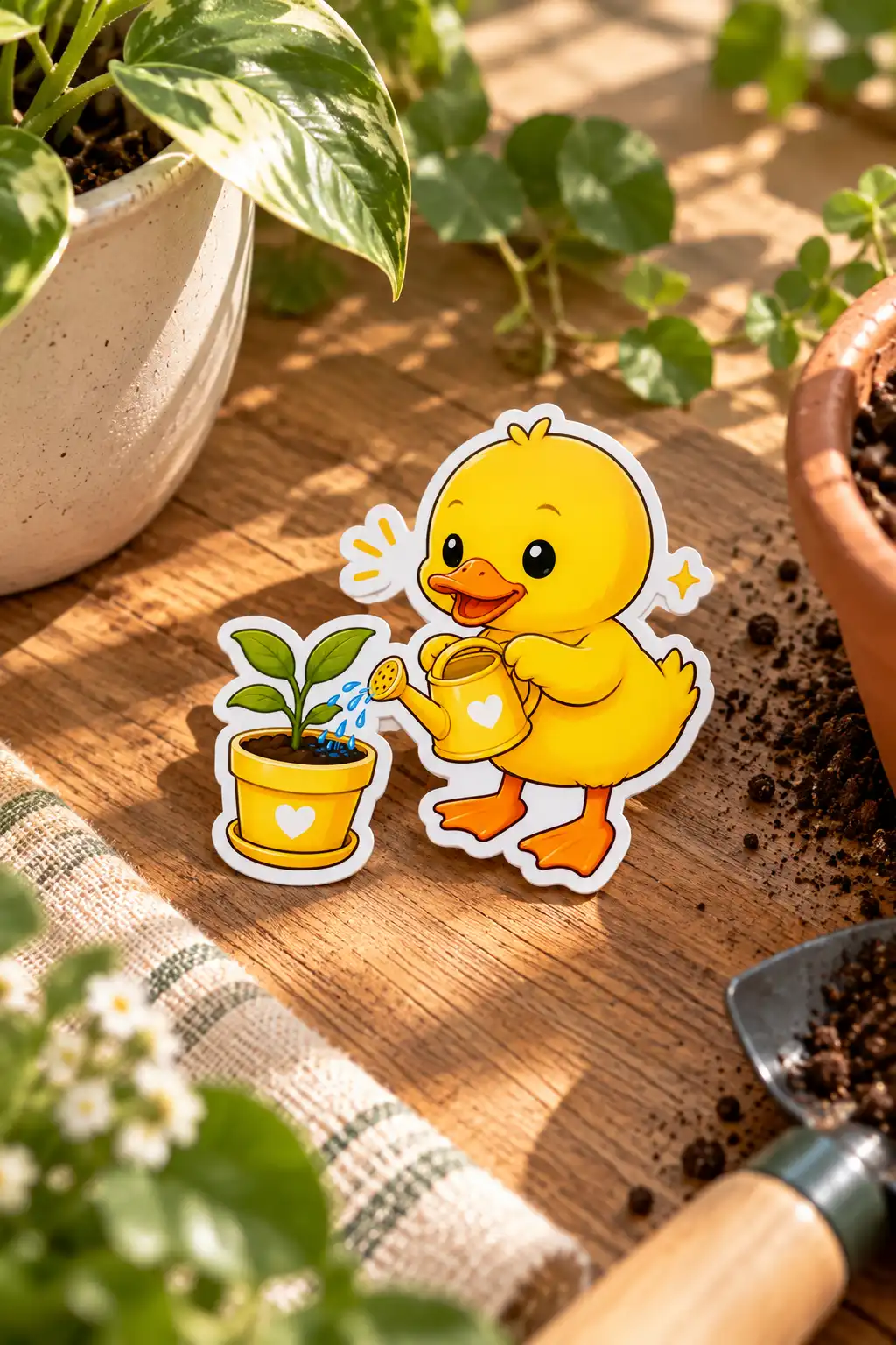 Gardening Duck -6.1 cm Premium Waterproof Sticker